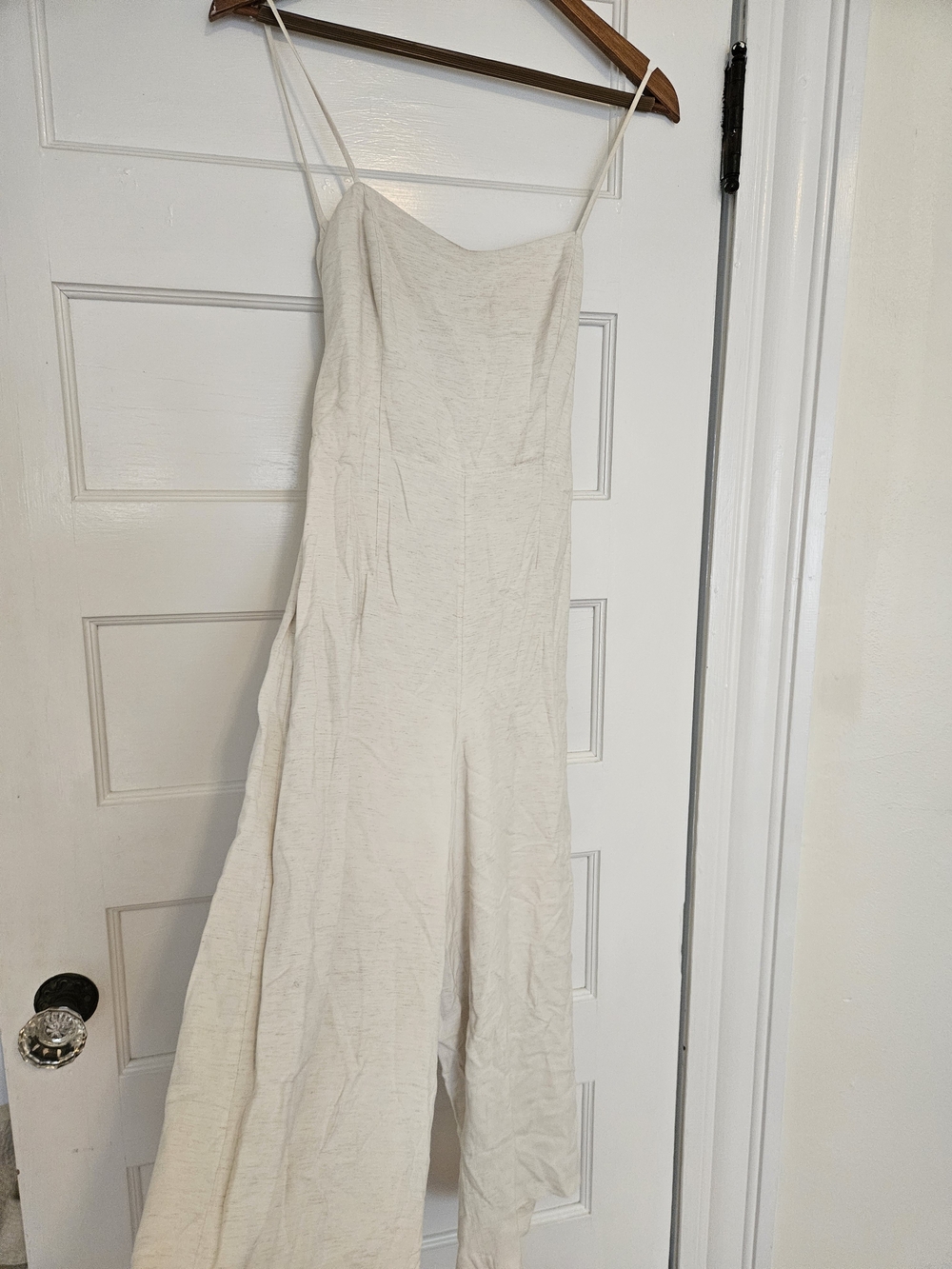 Club Monaco Cream Jumpsuit With Spaghetti Straps